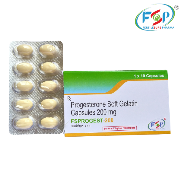 Natural Progestone 200mg Soft Gelatin Capsule used in IVF support and menstrual cycle regulation