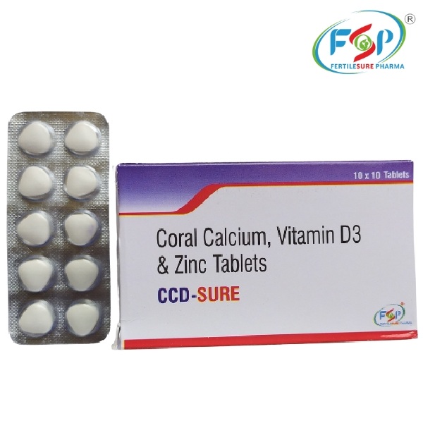 CCD-SURE (Coral calcium 500mg, Vitamin D3 600 IU Tablet)