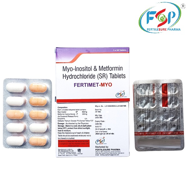 Myo-Inositol 600mg Metformin 500mg SR bilayered tablet (FERTIMET-MYO)