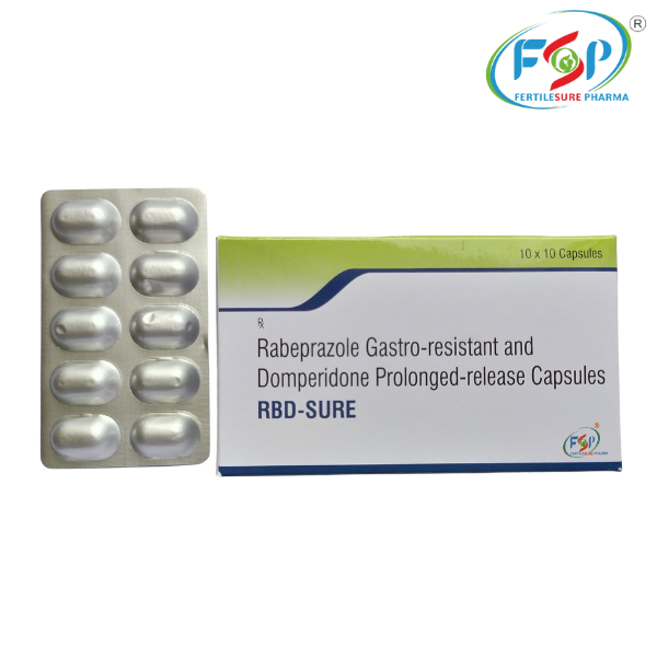 Rabeprazole 20mg enteric coated and Domperidone 30mg sustained release capsule RBD-SURE(Rabeprazole Domperidone Capsule)